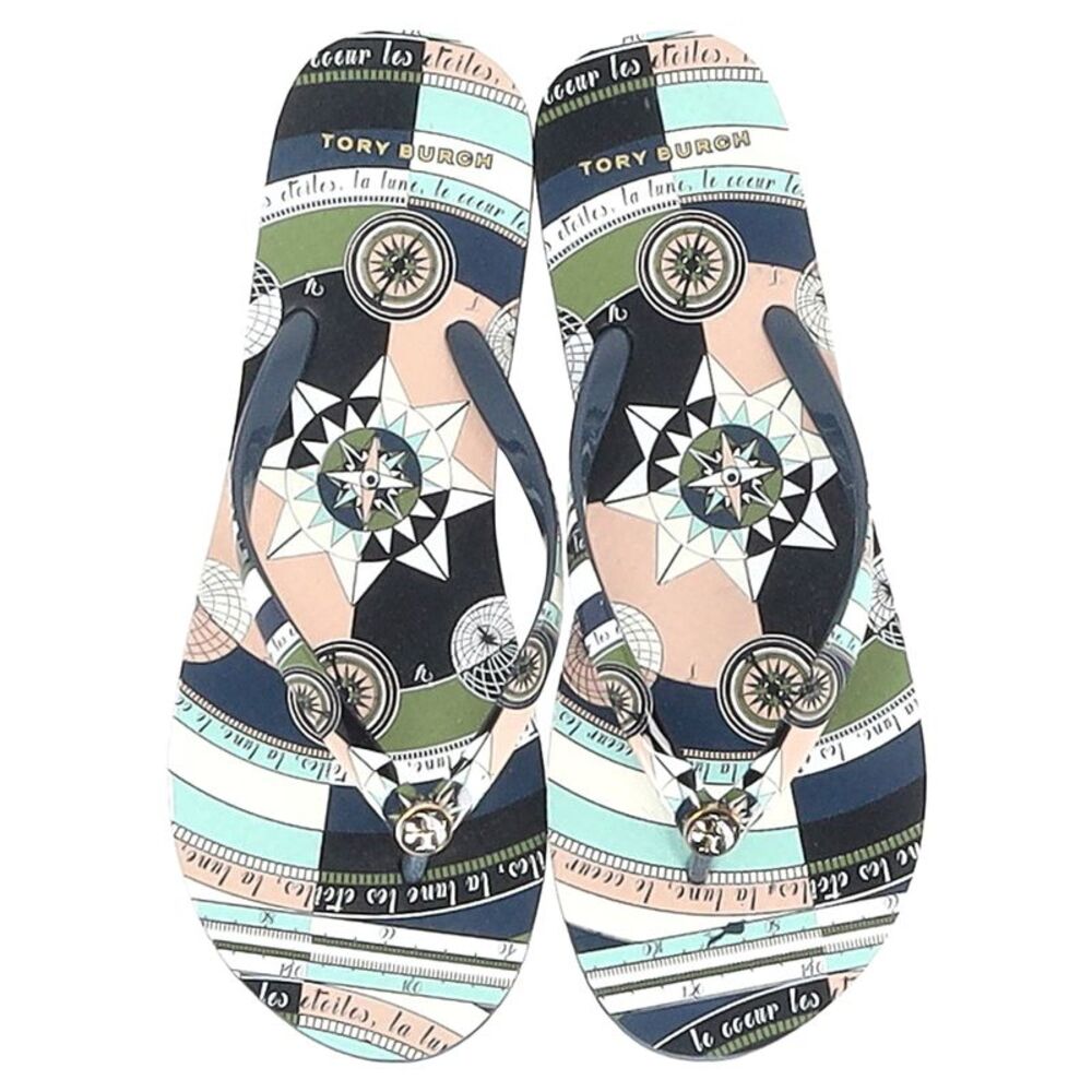 Tory Burch Printed Flip Flops in Multicolor Rubber - Picture 2 of 6